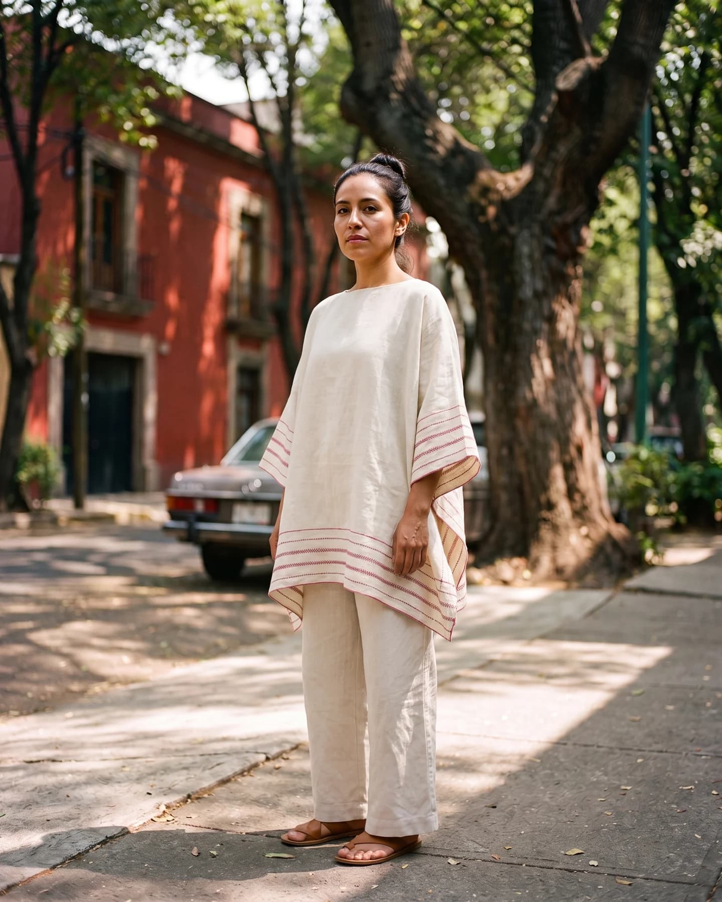 Poncho Marbella de lino