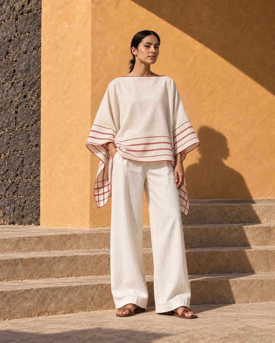 Poncho Marbella de lino