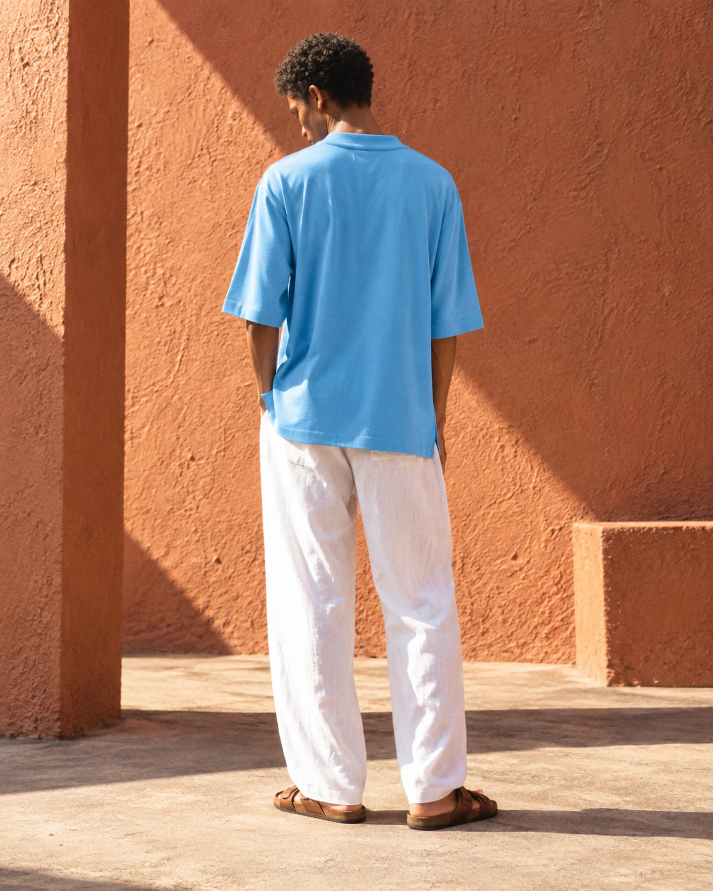 Túnica Capri en azul, por la espalda